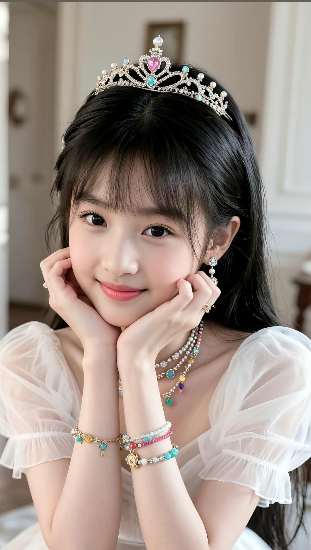 梦幻公主风，甜美笑容，闪耀珠宝，公主范儿十足！👑💎👸🏻