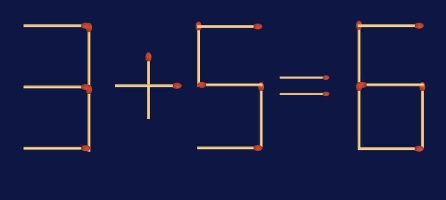 烧脑时刻到！火柴摆的 “3 + 5 = 6” 等式不成立，只需挪动一根火柴就能让
