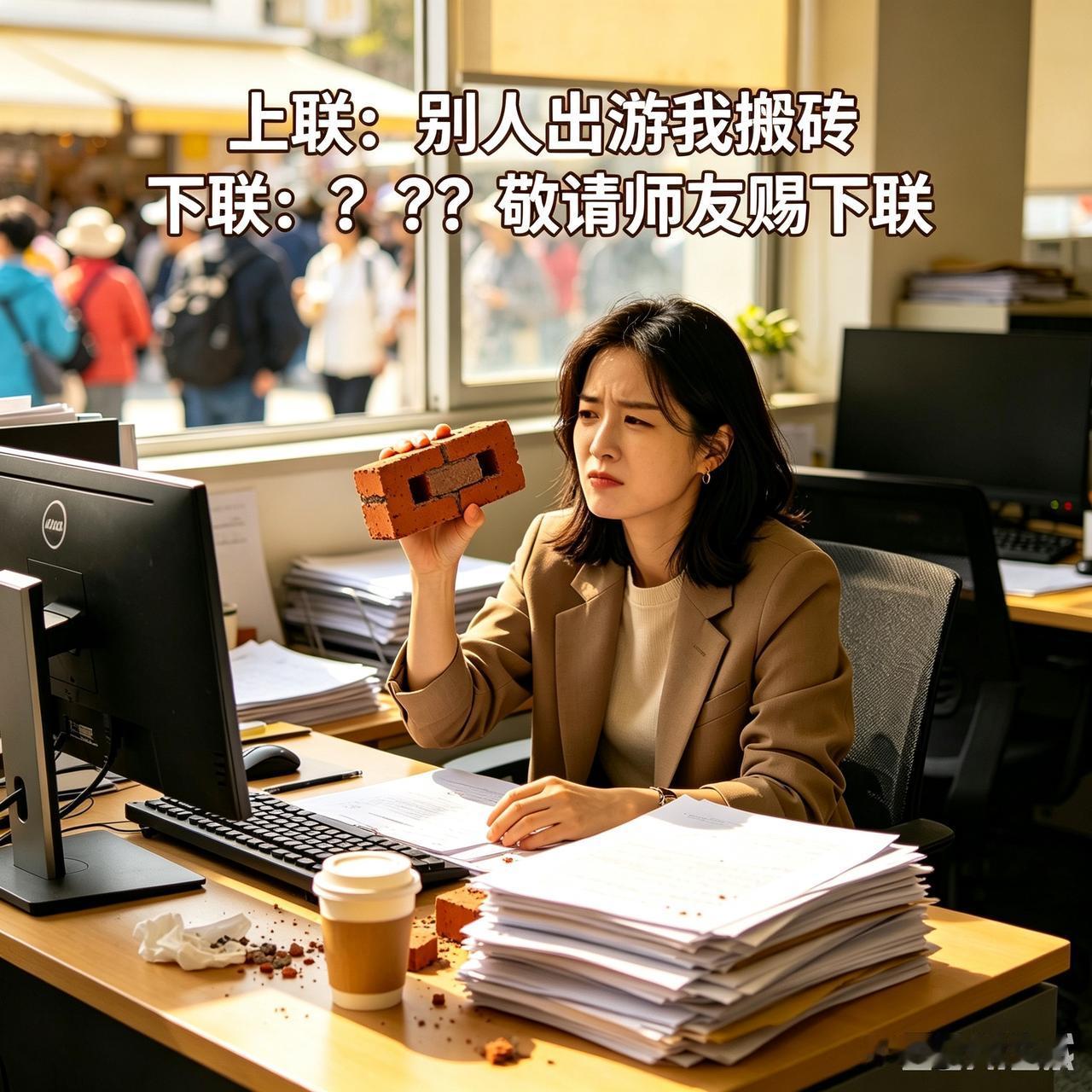 五一人家游山河，我却在工地搬砖。想想真懊恼，可为了养家糊口，再累也得硬扛。昨晚想