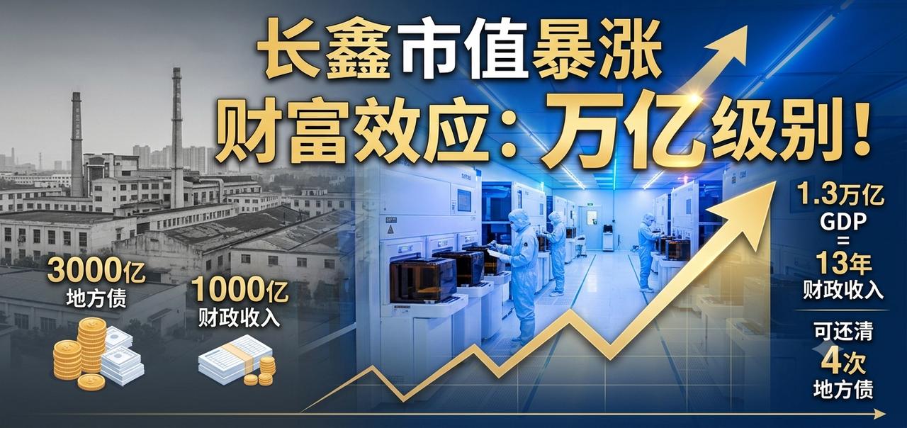 长鑫市值一爆，为合法献上了超1.2万亿的财富效应！这相当于长鑫一夜之间帮合肥挣了