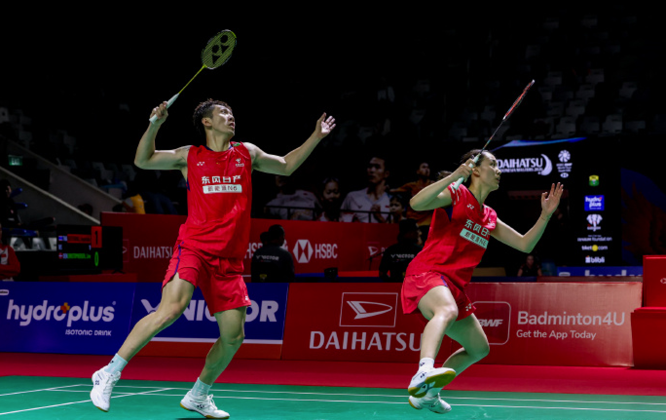 程星/张驰2-0战胜对手，晋级中国羽毛球公开赛混双16强