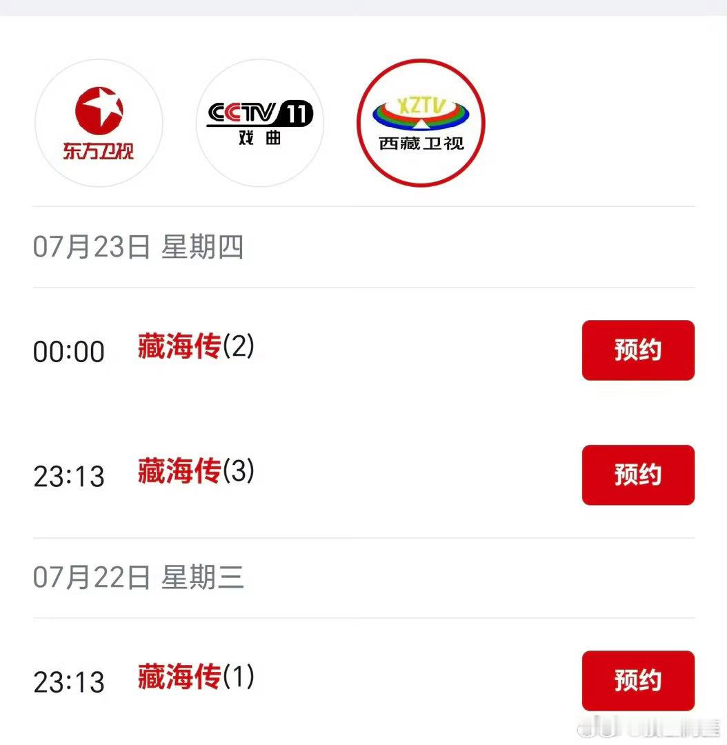今天东方卫视，央视十一频道，西藏卫视都在播藏海传诶，《藏海传》一直在上星，已经是