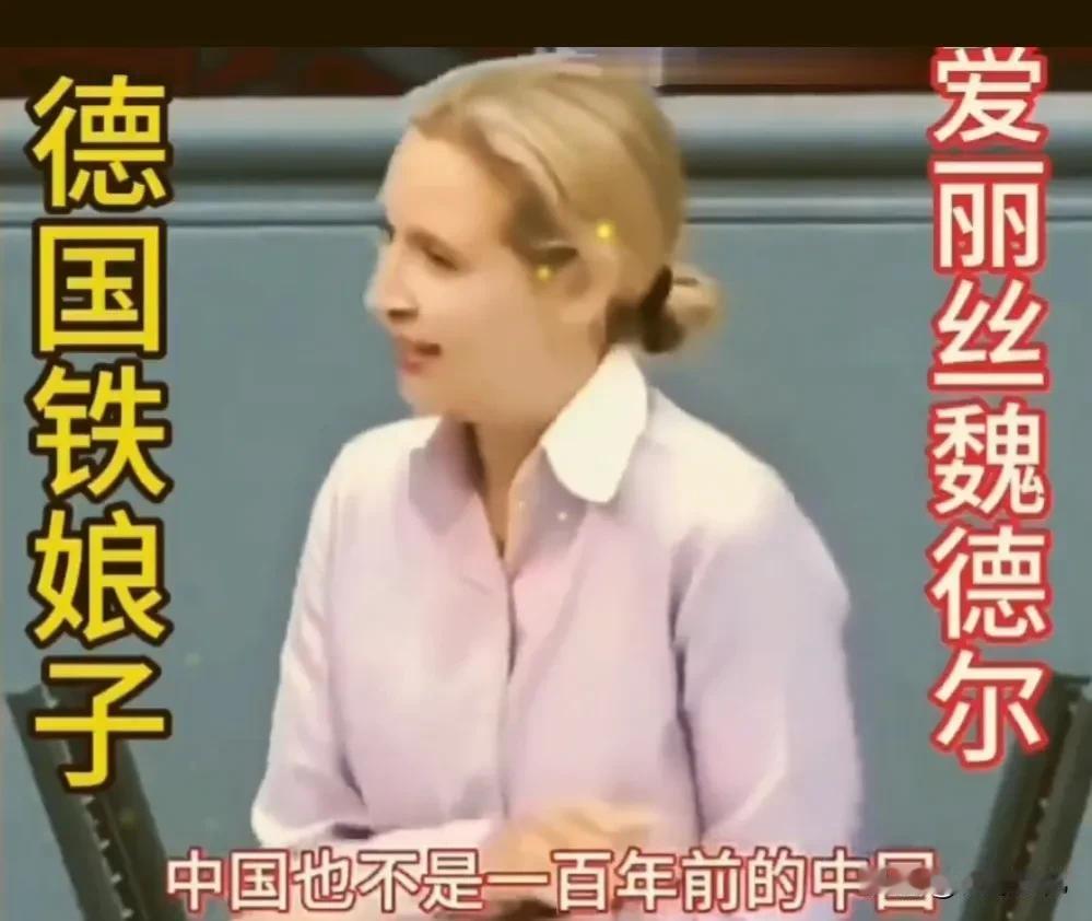 近日有着“德国铁娘子”称号的魏德尔在德国议会中说到：G7国家100年前曾侵略中国