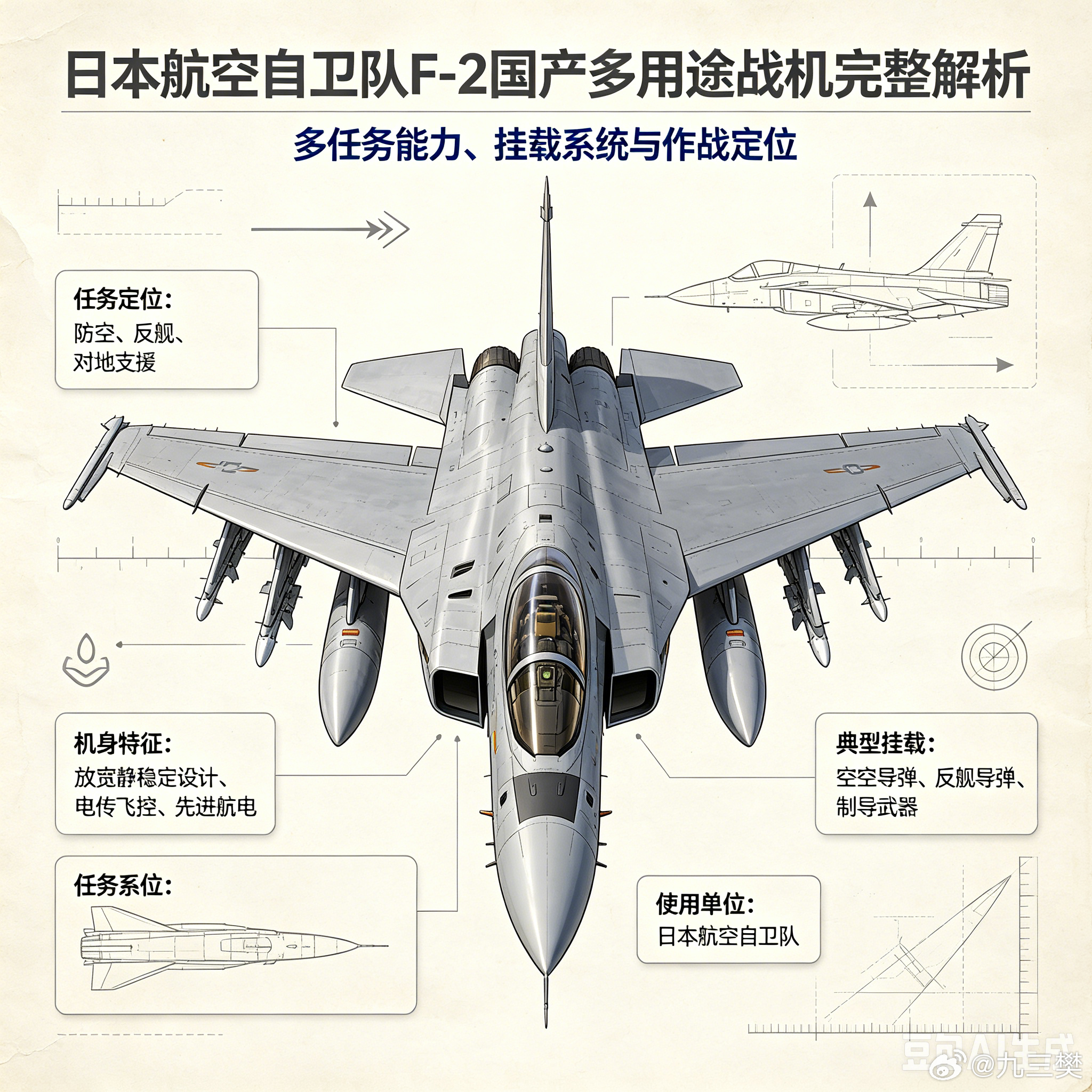 军事ai新视野 日本航空自卫队 F-2 国产多用途战机ai热力追踪 绰号：平成零