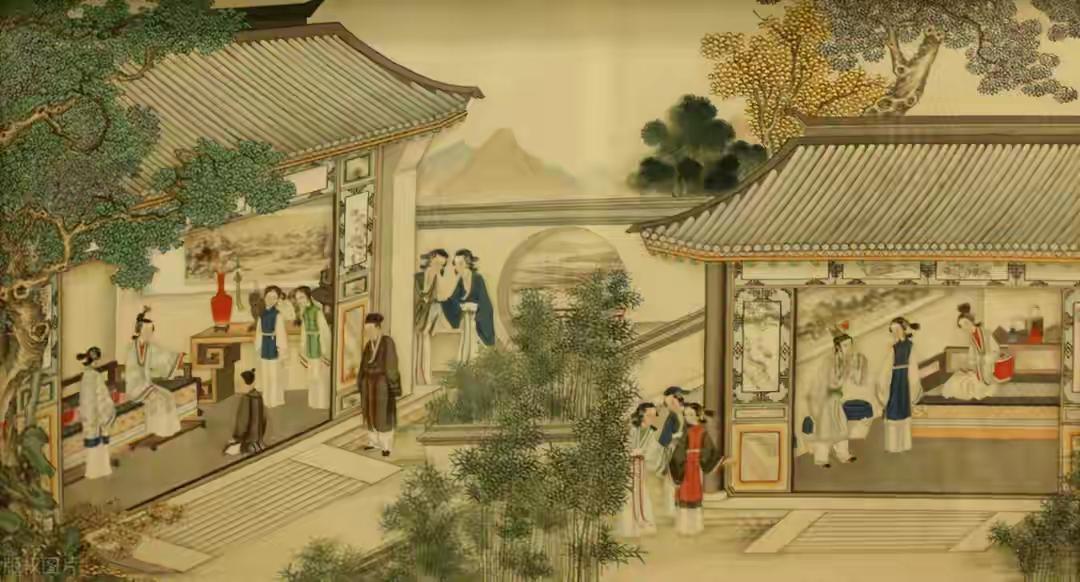 这应该是红楼梦的插图。这和我们看的87版红楼梦是不一样的。
87版红楼梦和小说里