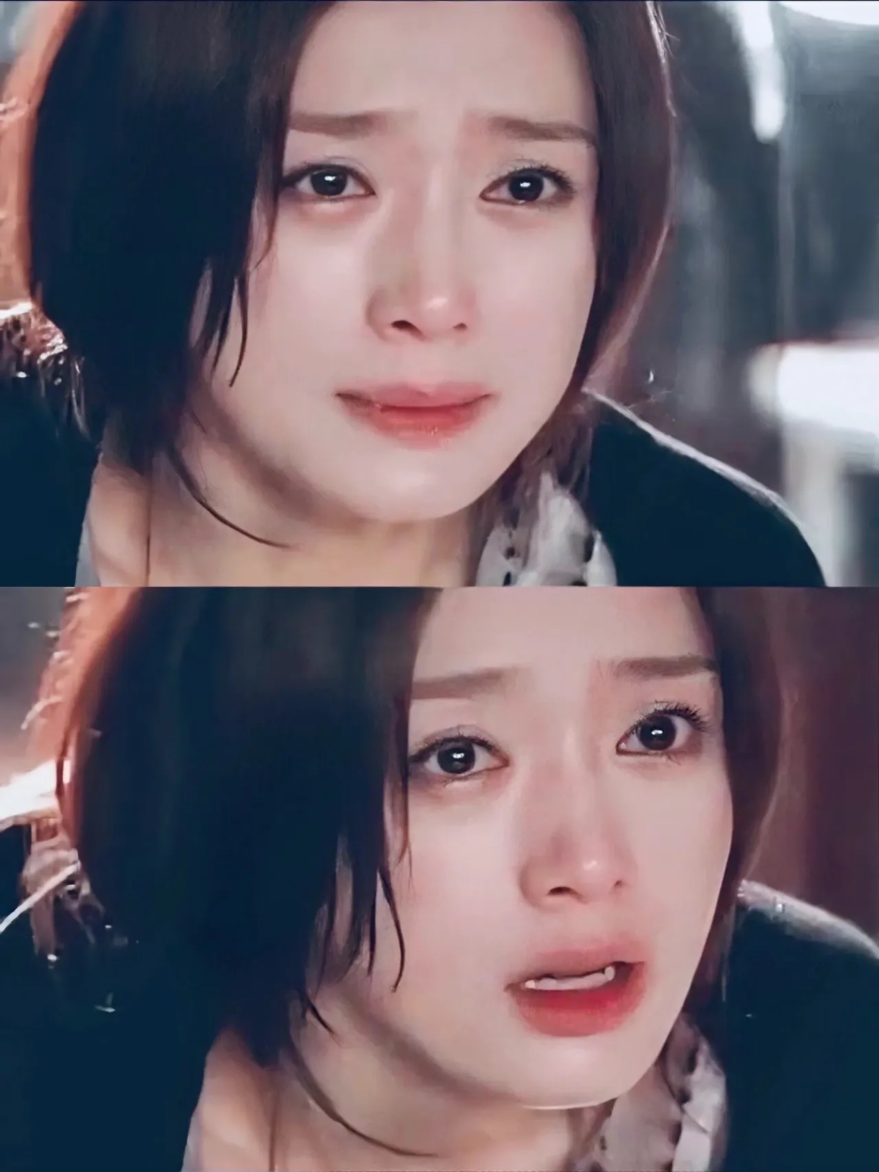 #秦岚早期长发照片#长发时期的电音朵拉真可以算的上顶级小白花这样一哭虽见犹怜，难