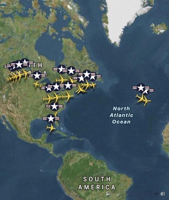 过去24小时内，大量美国空中加油机抵达中东和西亚。这是自2003年伊拉克战争以来