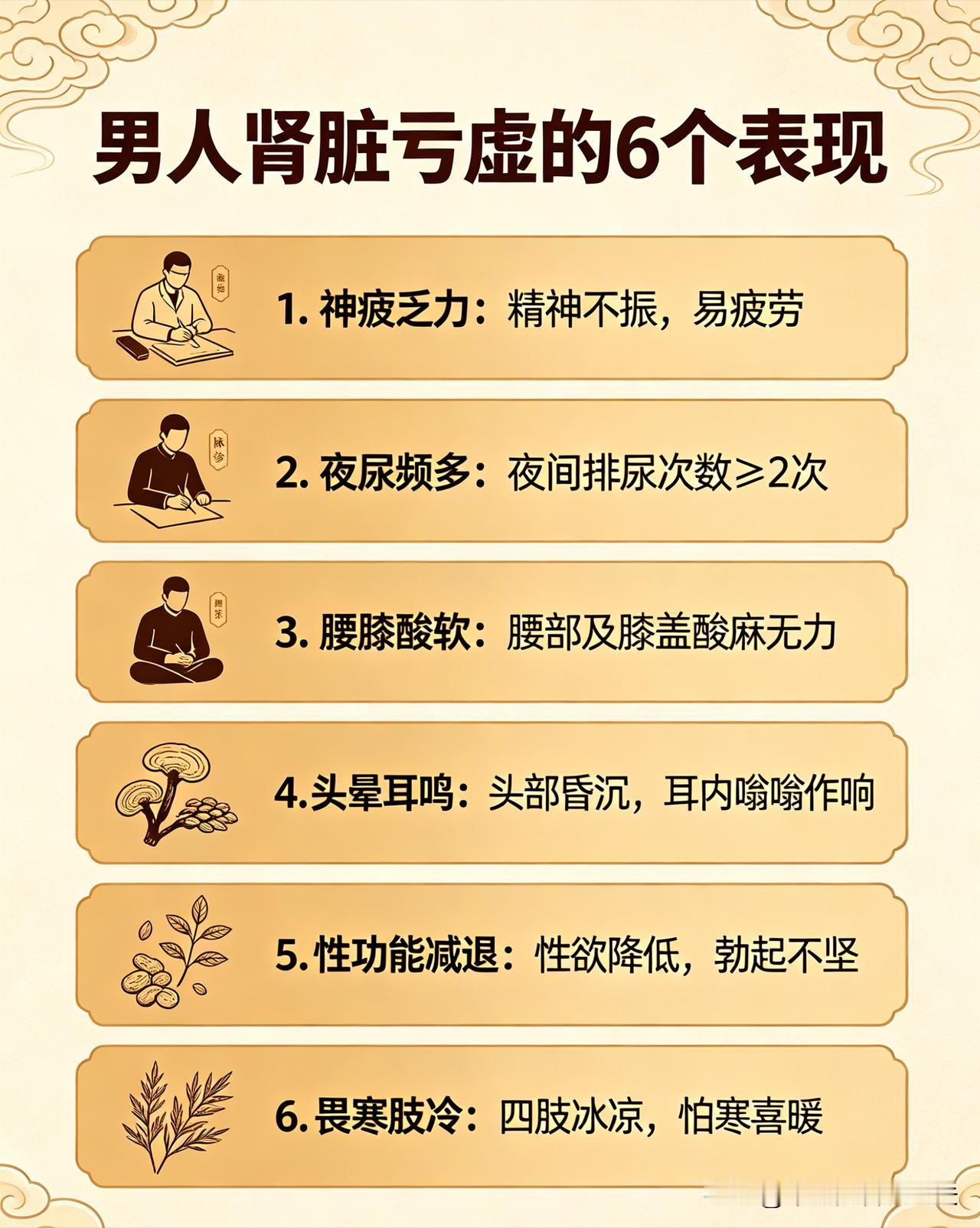 中医科普：肾气亏虚的六种常见身体症状