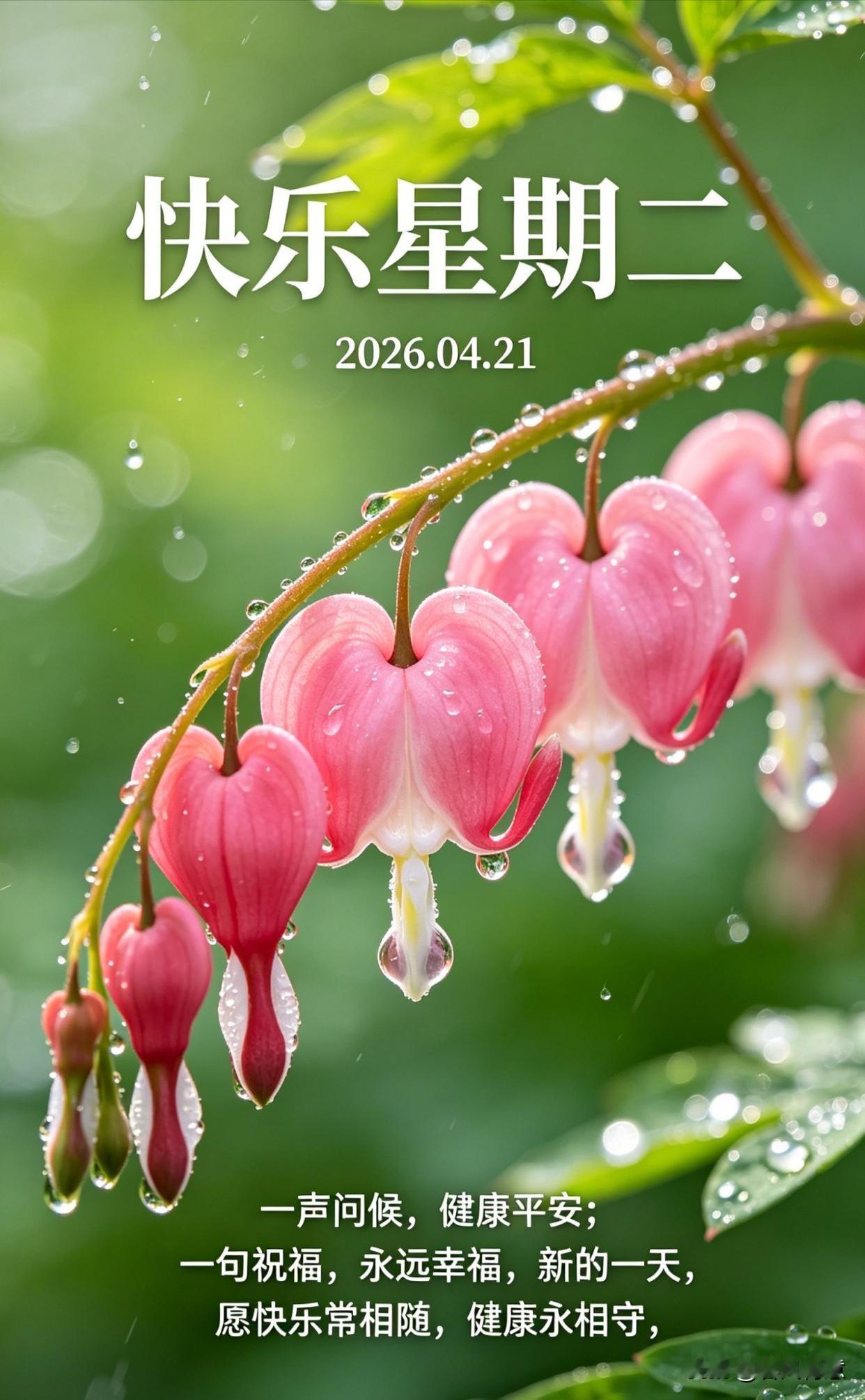 快乐星期二，愿你健康平安，幸福常伴！🌸💐