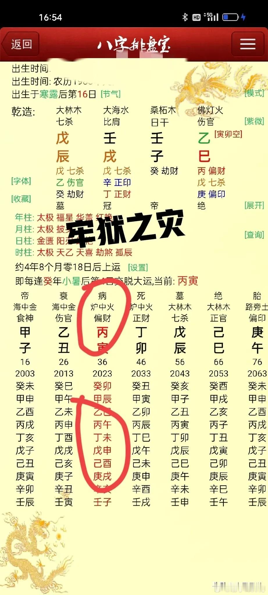 七杀逢财不可当。身弱杀旺运走财运财来生杀其祸不小，这个小哥今年丙午年与日柱天克地