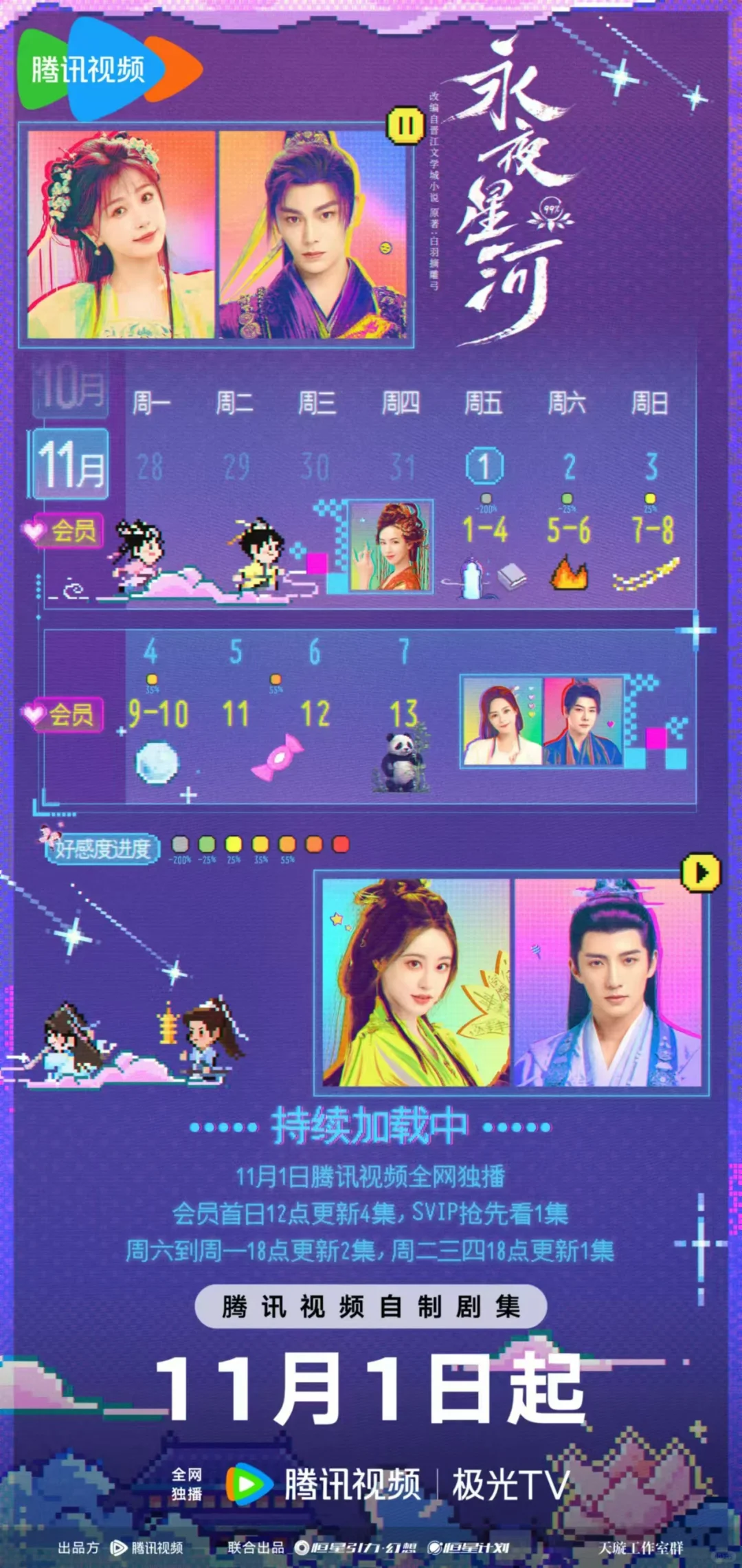 永夜星河出排播了