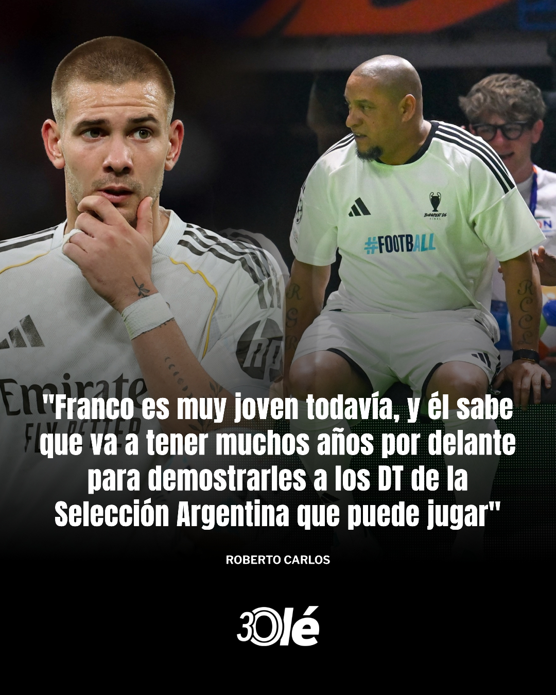🇧🇷🏆🇦🇷 罗伯托·卡洛斯 谈 马斯坦托诺 落选世界杯名单：🗣️ “