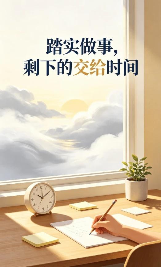 踏实做事，剩下的交给时间
踏实做事，就像农民在春天播下种子——你只管松土、浇水、