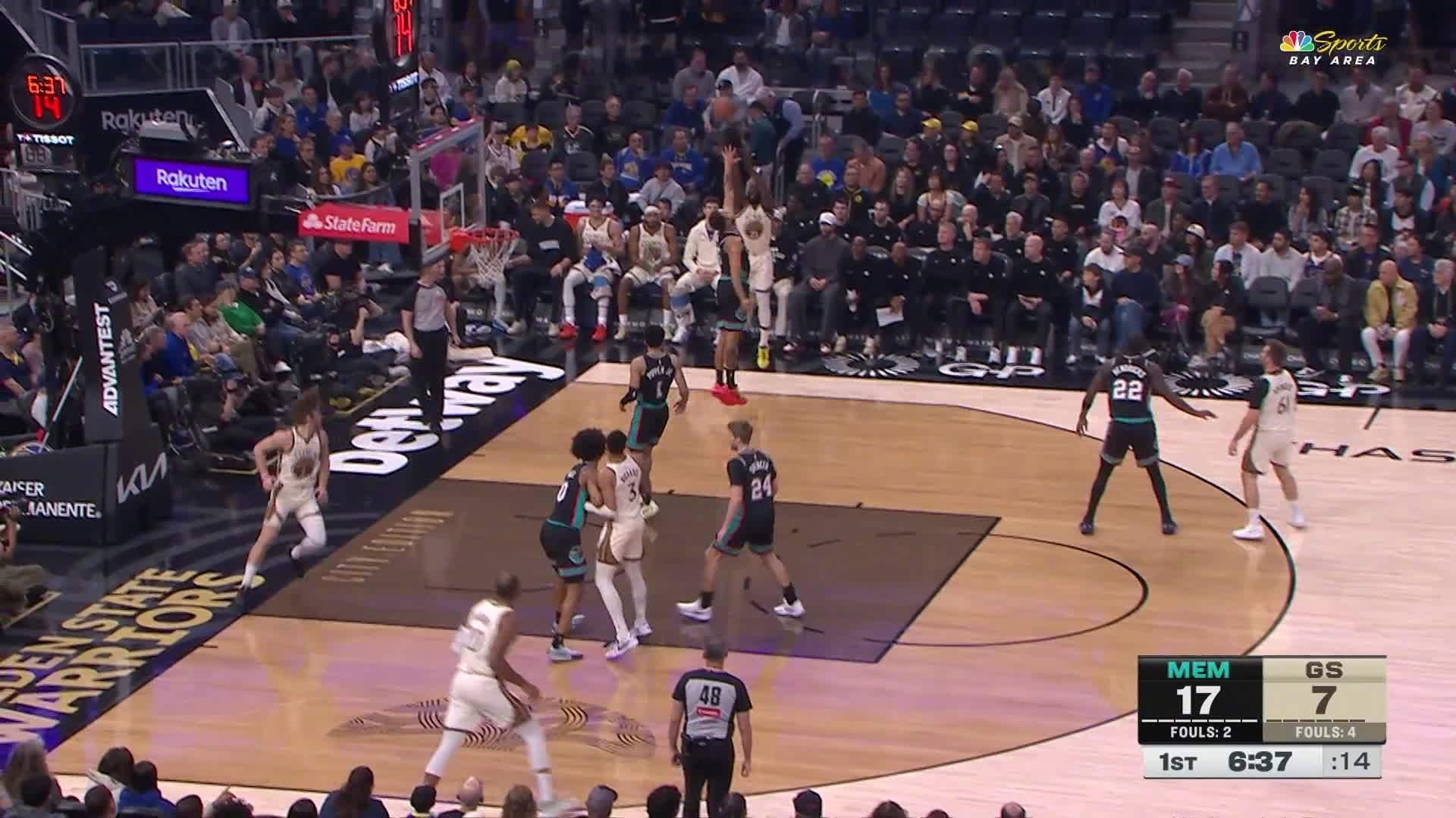 格林底角三分🎯灰熊vs勇士