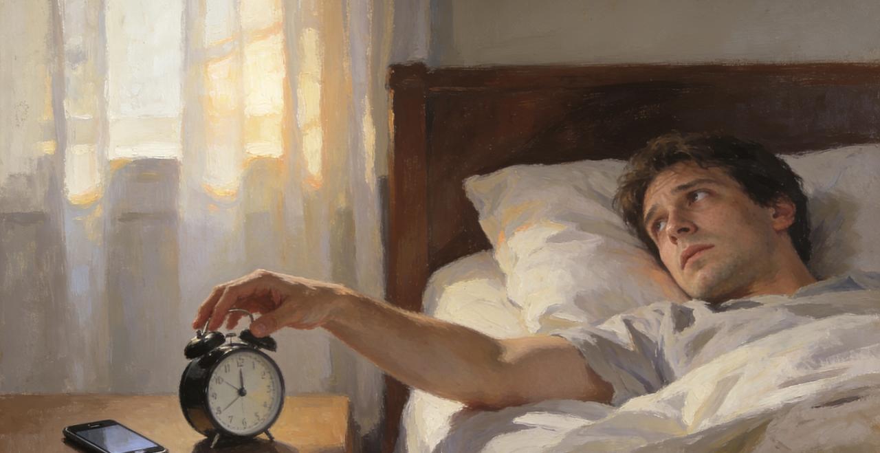 闹钟响了三遍，你开始找请假理由

早上七点半，手机闹钟第三次响起。你按掉它，盯着