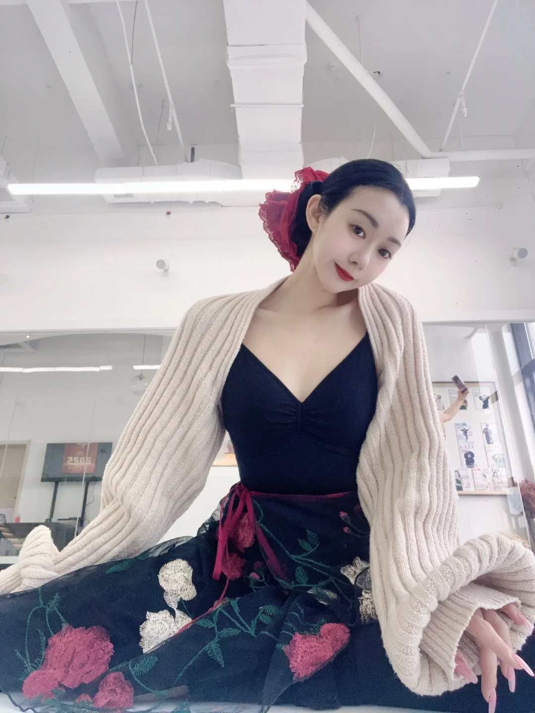 OOTD｜年前的漂亮大红花年后带也很好看呀