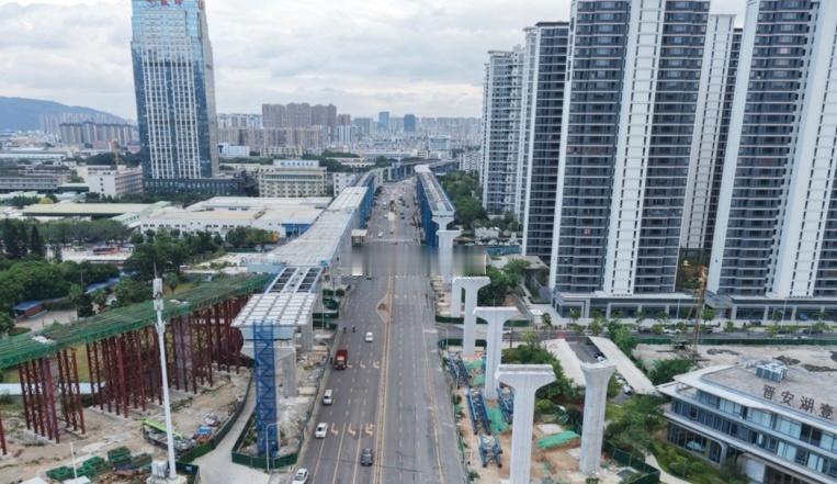 施工正酣的福州前横路快速化改造