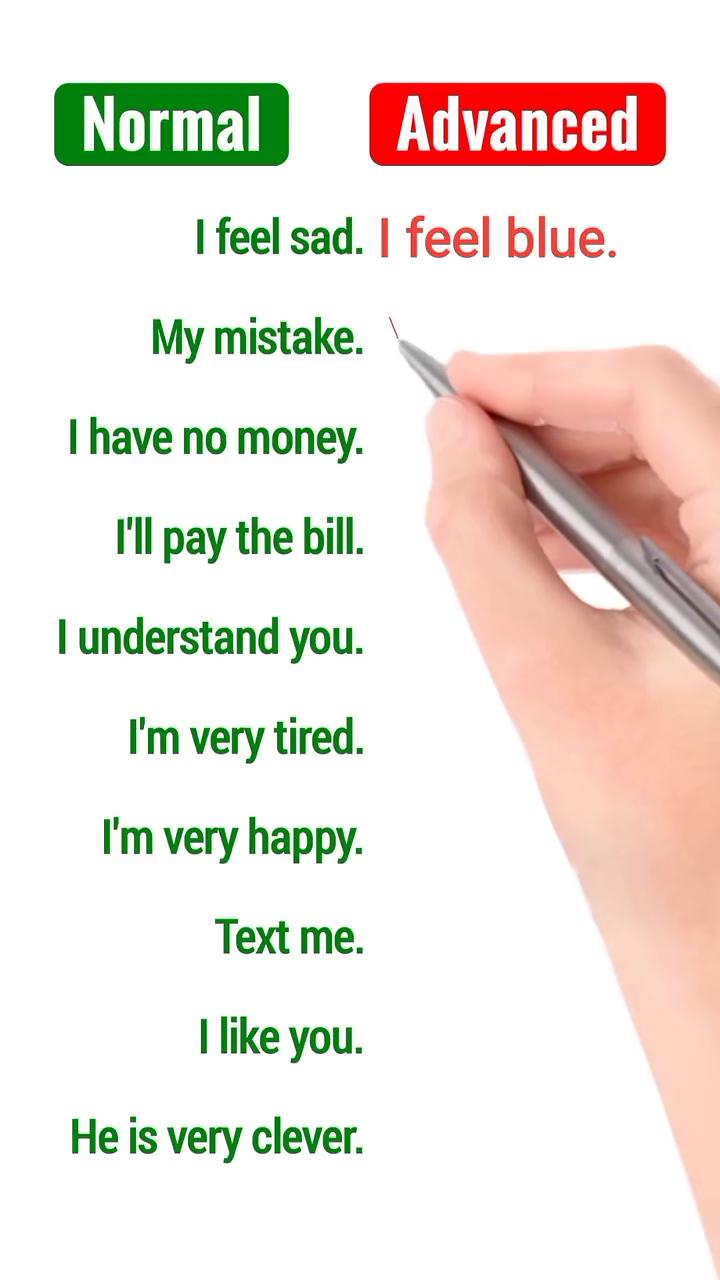 Normal Advanced。
I feel sad.I feel blue.