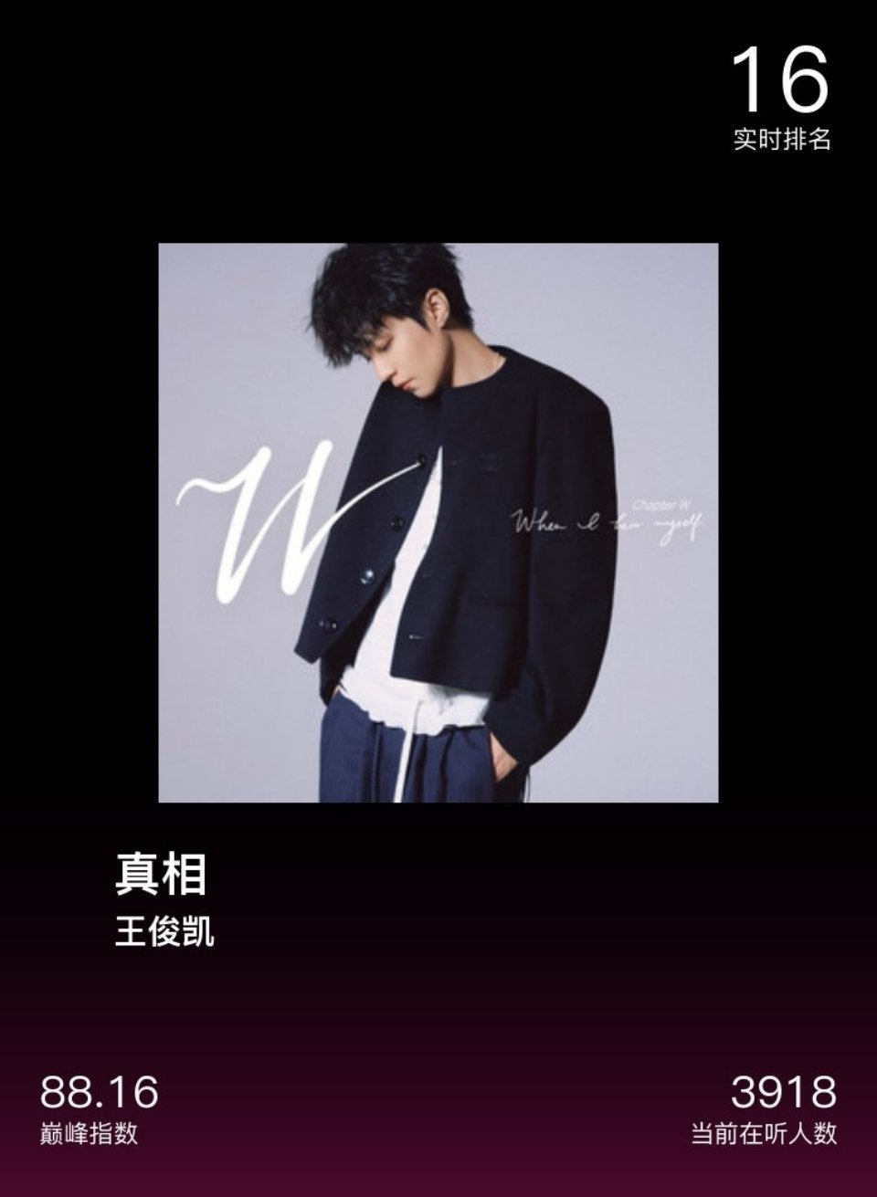 王俊凯首张同名专辑wjk 分享音乐卡片  