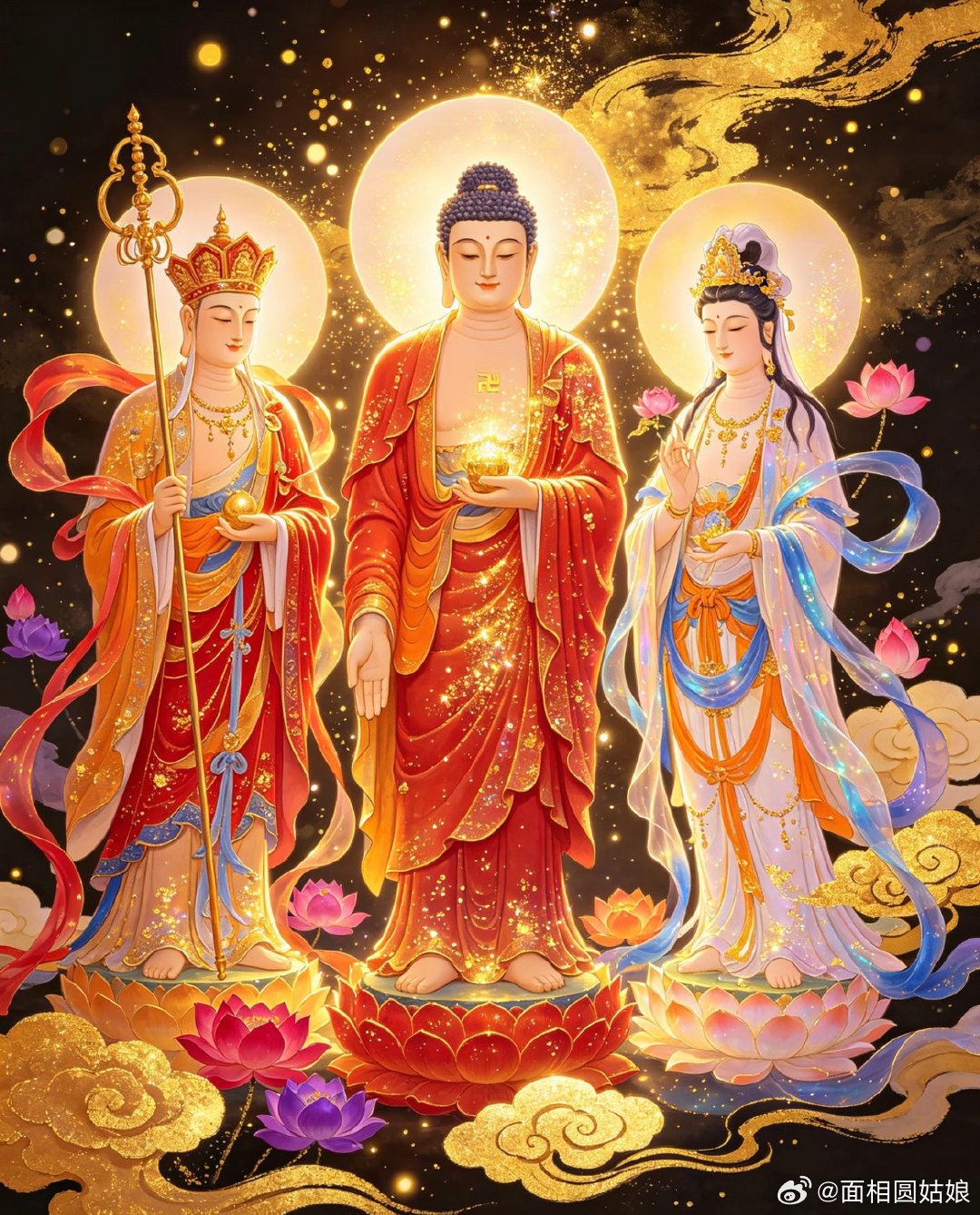 三位菩萨保佑你从今天起不再有大风大浪，所有好事都推着你走！ ！！！ 