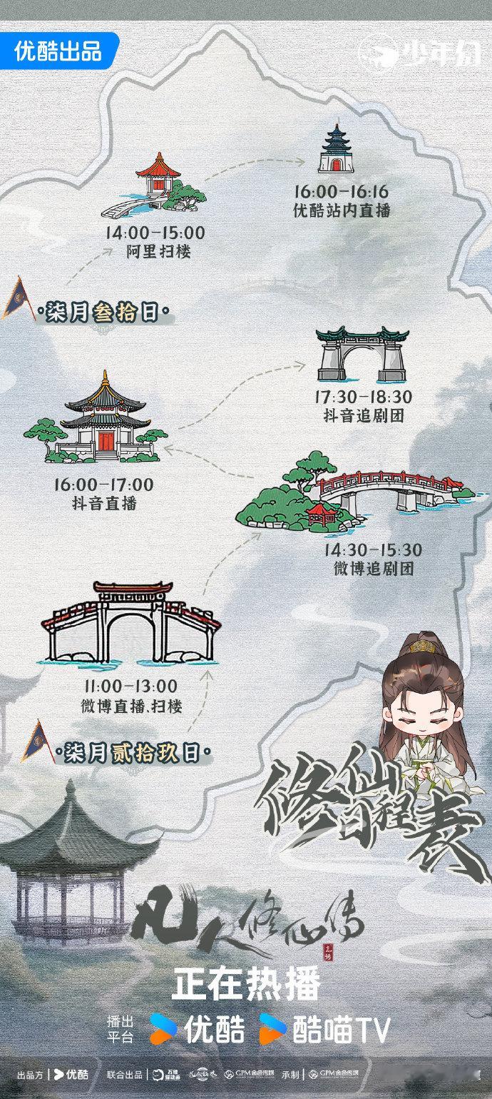 家人们，杨洋现身《凡人修仙传》扫楼，惊喜不断。追剧团行程火热出炉，快来加入这场修