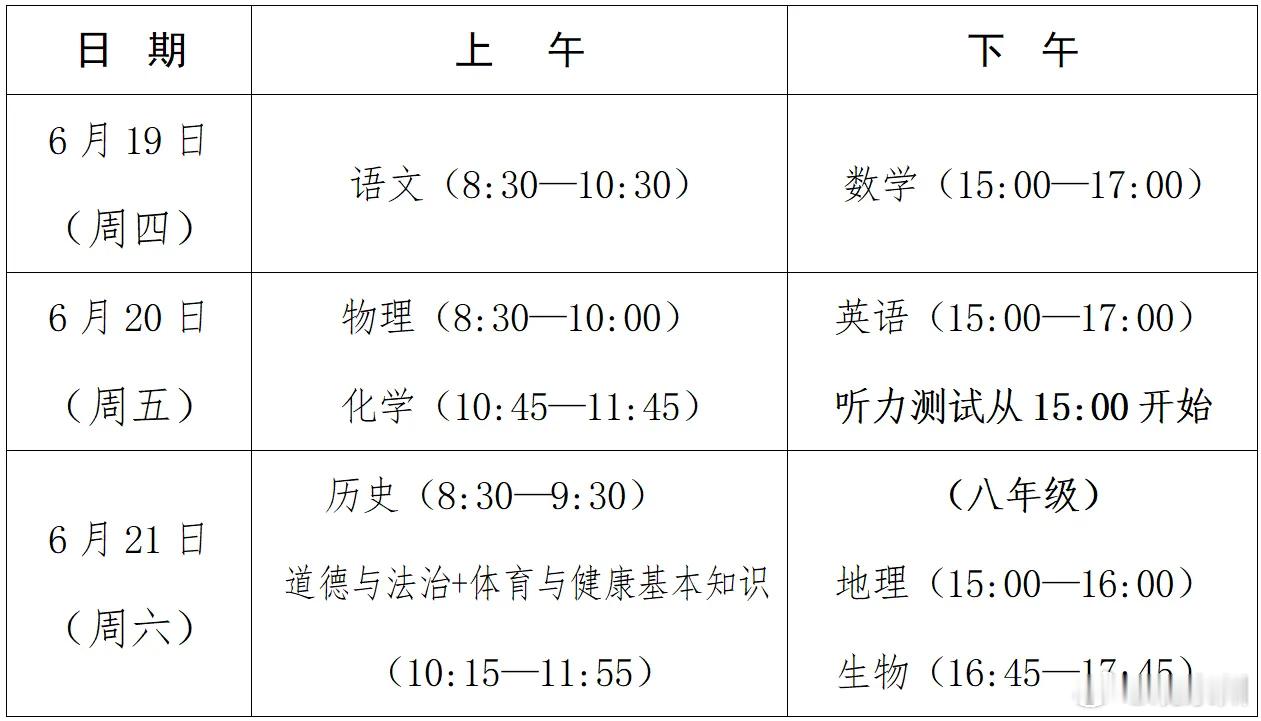 2025年福建中考科目和时间安排公布 重磅消息！福建省教育考试院发布关于2025