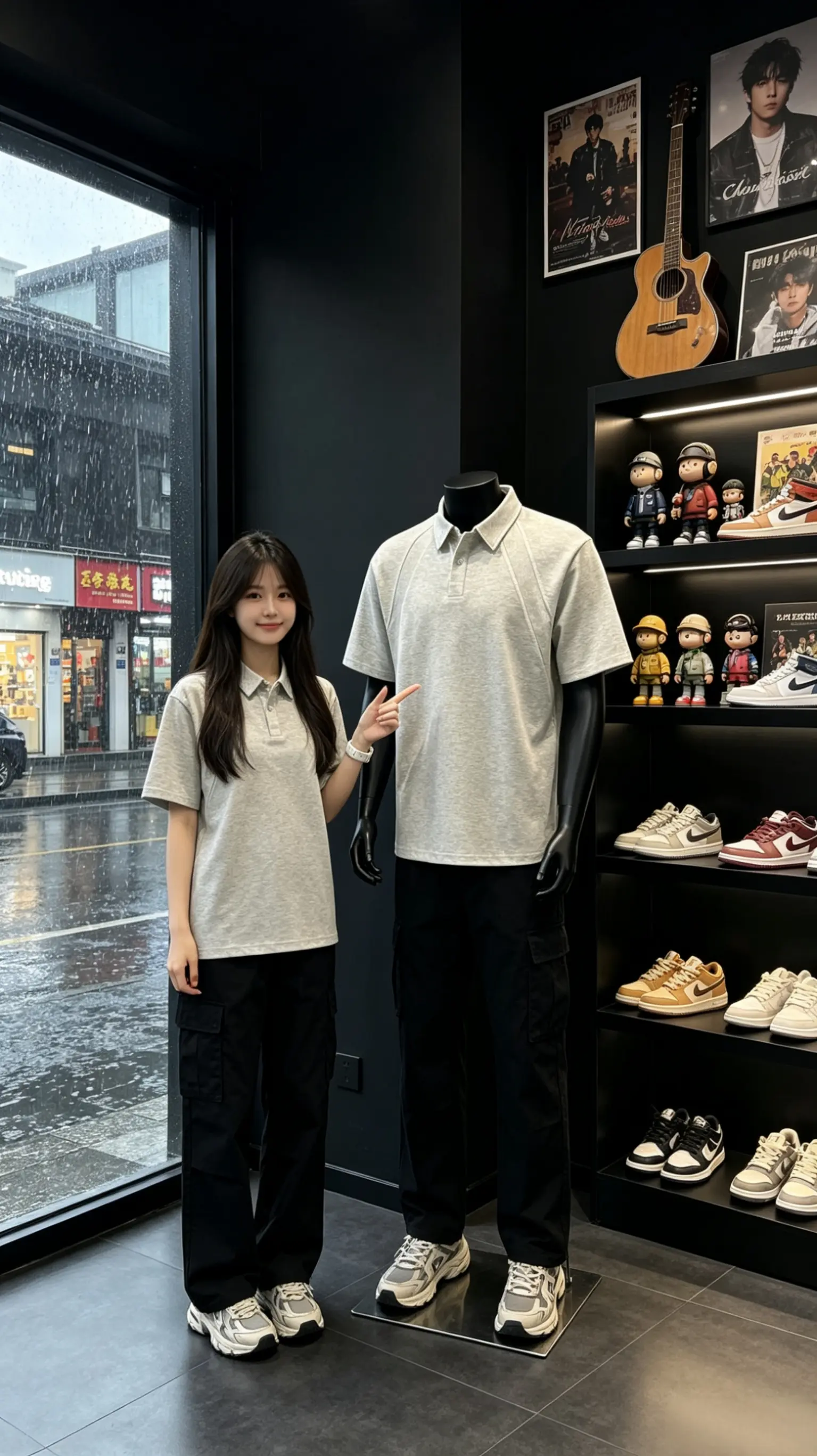 拼接设计POLO衫