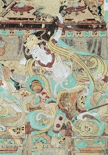 “反手拨弦自在弹，盛唐流韵袅千年。”反弹琵琶 | 莫高窟112窟中观无量寿经变壁