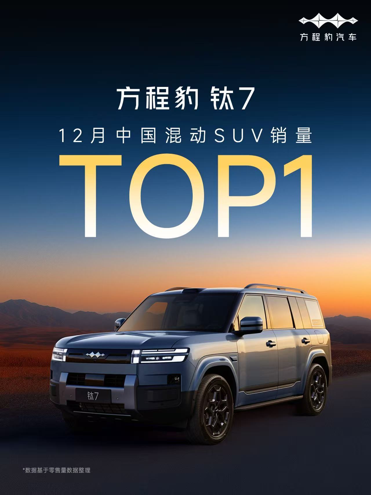 钛712月中国混动SUV销量TOP 1上市第4个月交付超3万连续3个月蝉联「双冠