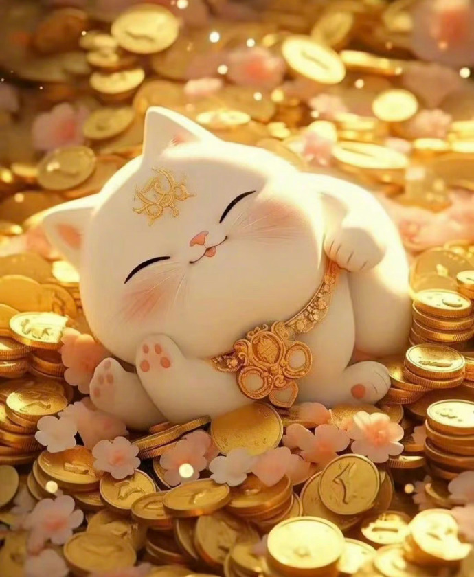 招财猫带着财富向你涌来，点赞，把财富接回去吧。  