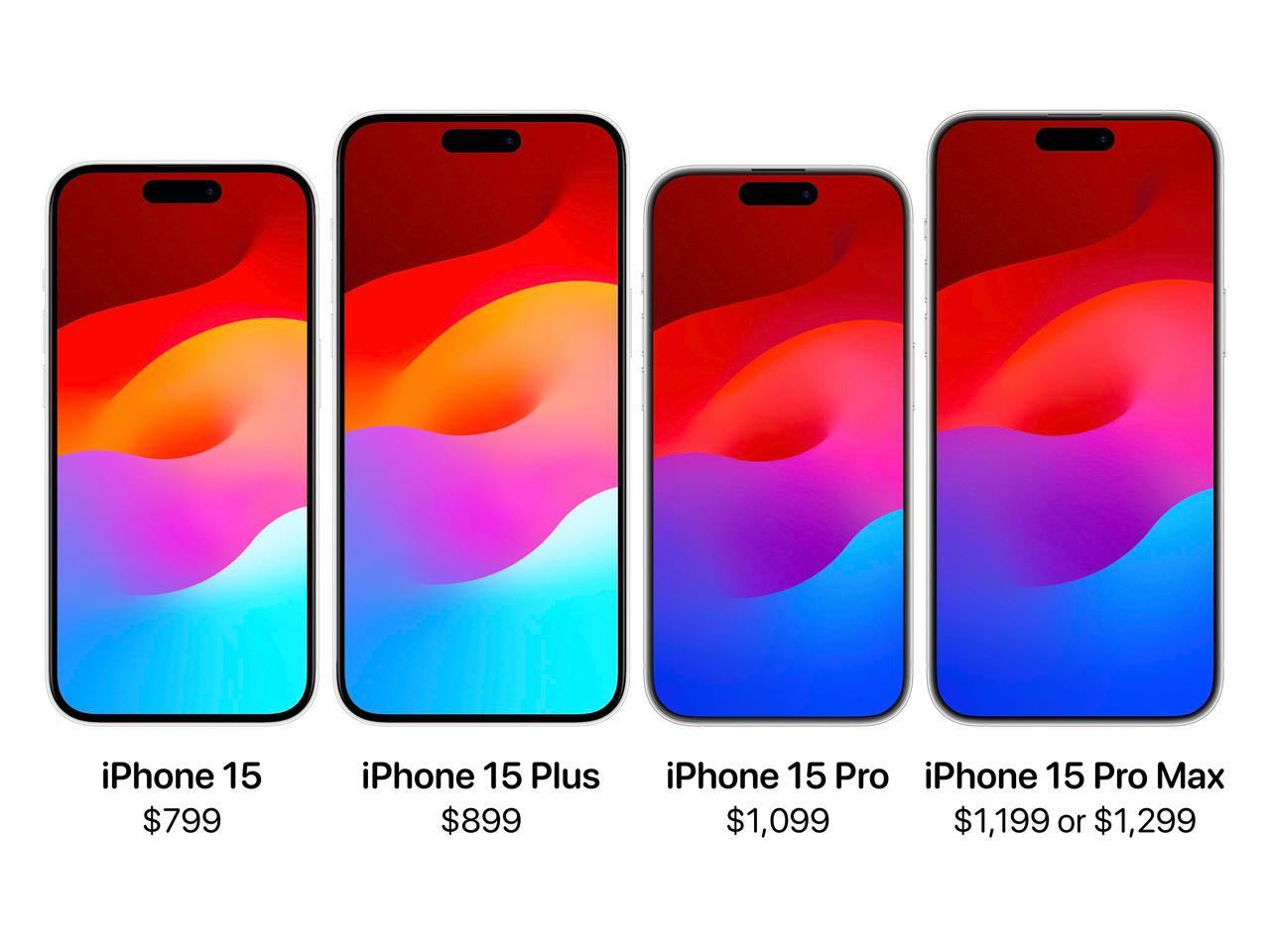  网传的四款新iPhone起售价👇🏻
📱iPhone 15：5999元起？