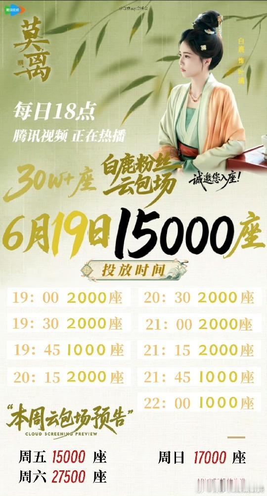 白鹿红包  领到红包的要来看莫离，没领到红包的更要来看莫离，欢迎都来腾讯视频看白