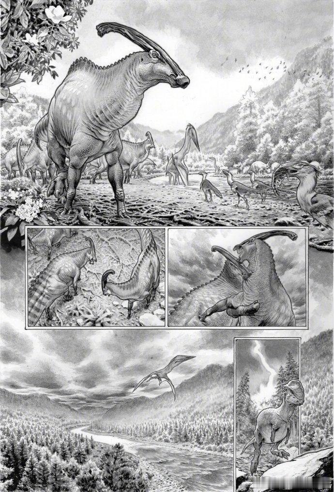 大树砸不死的副栉龙
       美国漫画家Lewis LaRosa（图6）的作