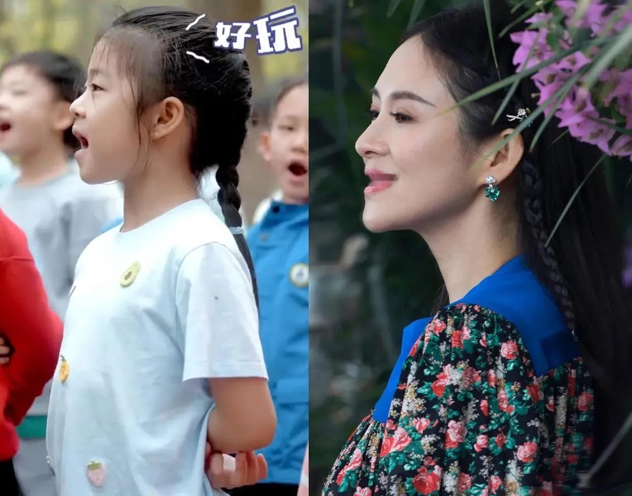 汪峰的女儿还是长得像章子怡，尤其是侧脸更像！不过说实话，还是比章子怡小时候差远了