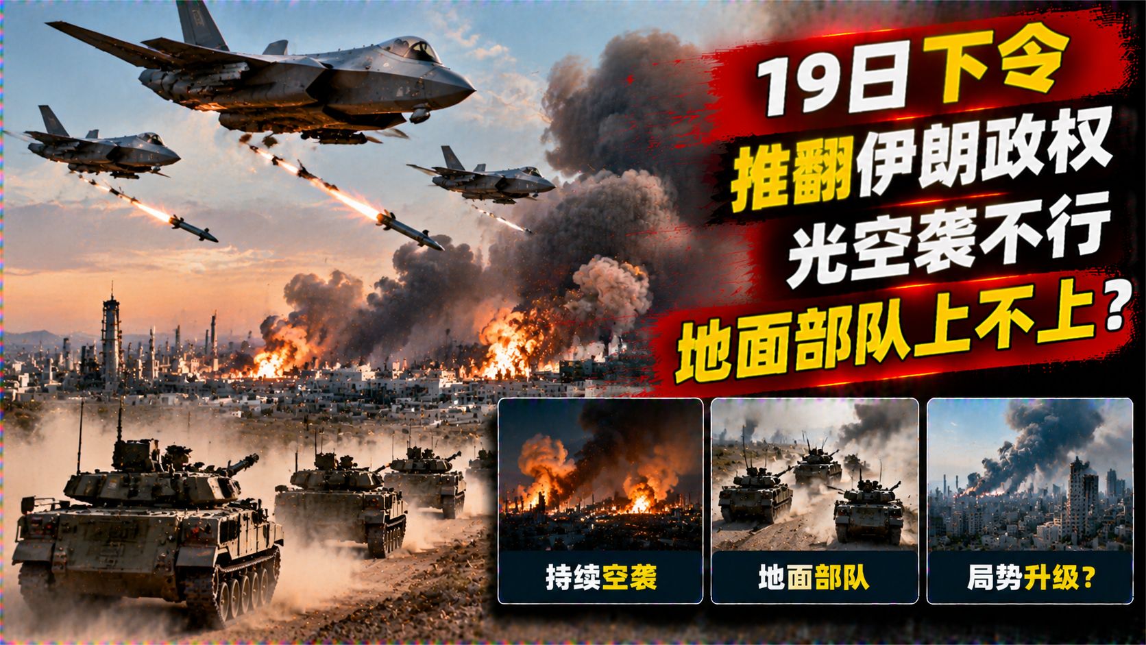 以色列总理19日下令推翻伊朗政权！三大目标靠空袭办不到？