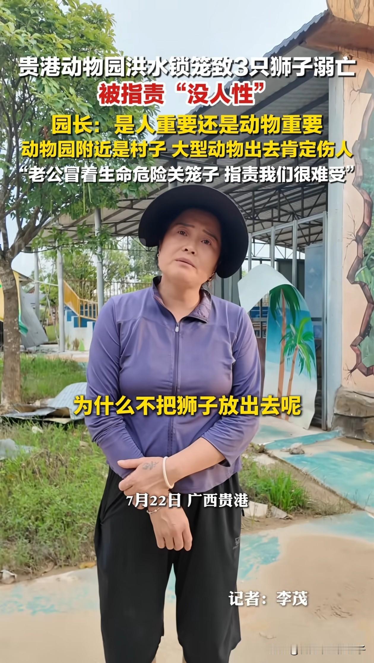 这也太委屈了！

广西贵港一动物园遭遇洪水，为了不让狮子和熊跑出去伤人，园长撤离