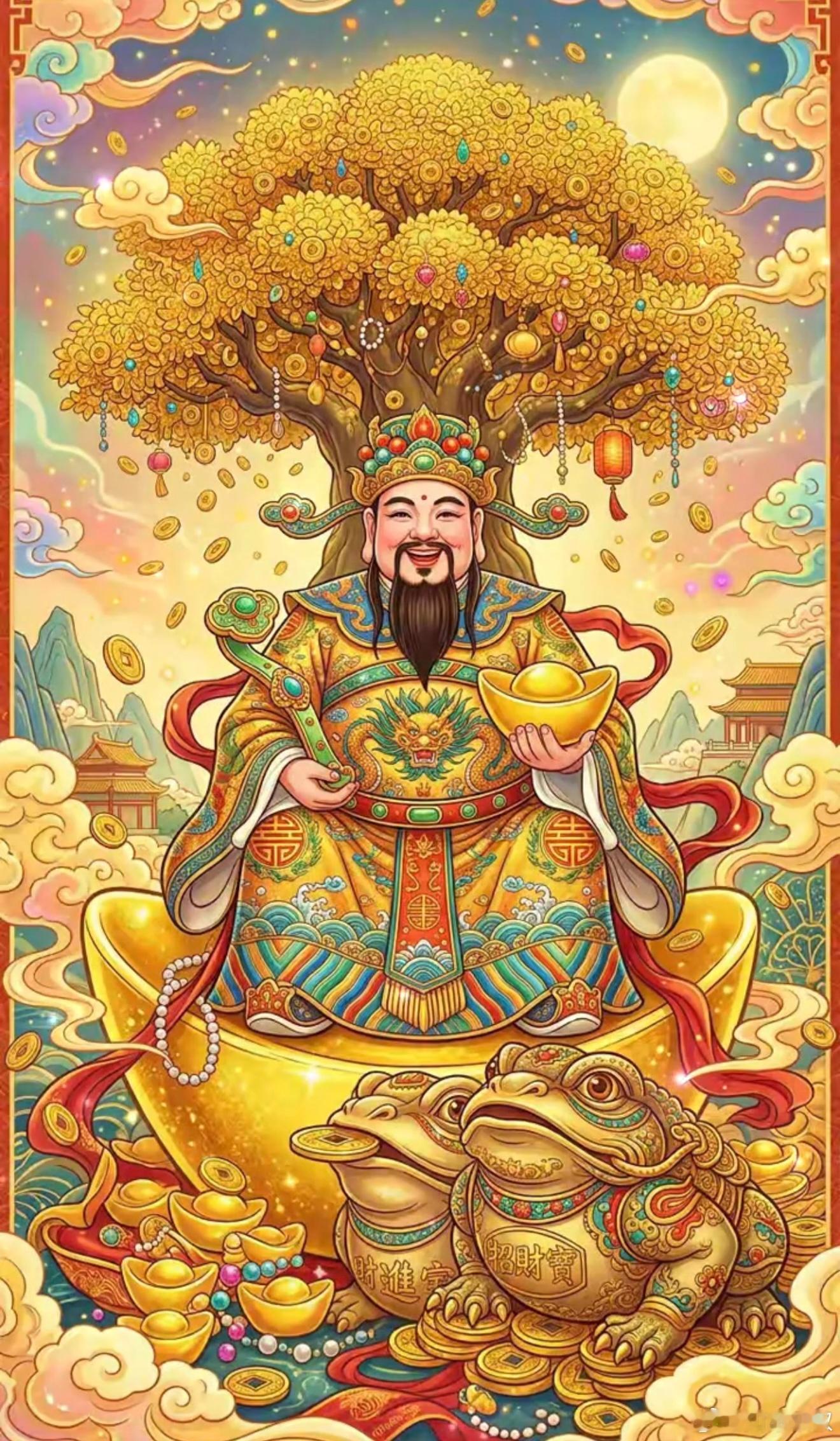 财神到🙏祈流年财气兴旺，晦气散尽、穷运远离。家中和气生财，出入皆遇吉运，大小财