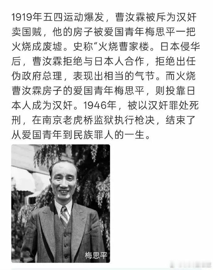 梅思平是民国时期从北大才子堕落为汪伪政权核心汉奸的典型人物 