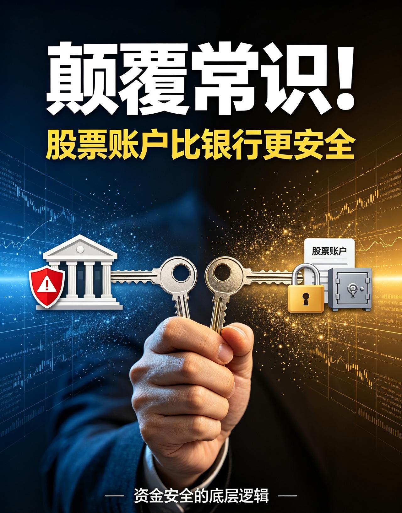 颠覆常识！[呲牙]钱放股票账户，远比银行存款更安全！[流泪]

现实中屡屡曝出惊