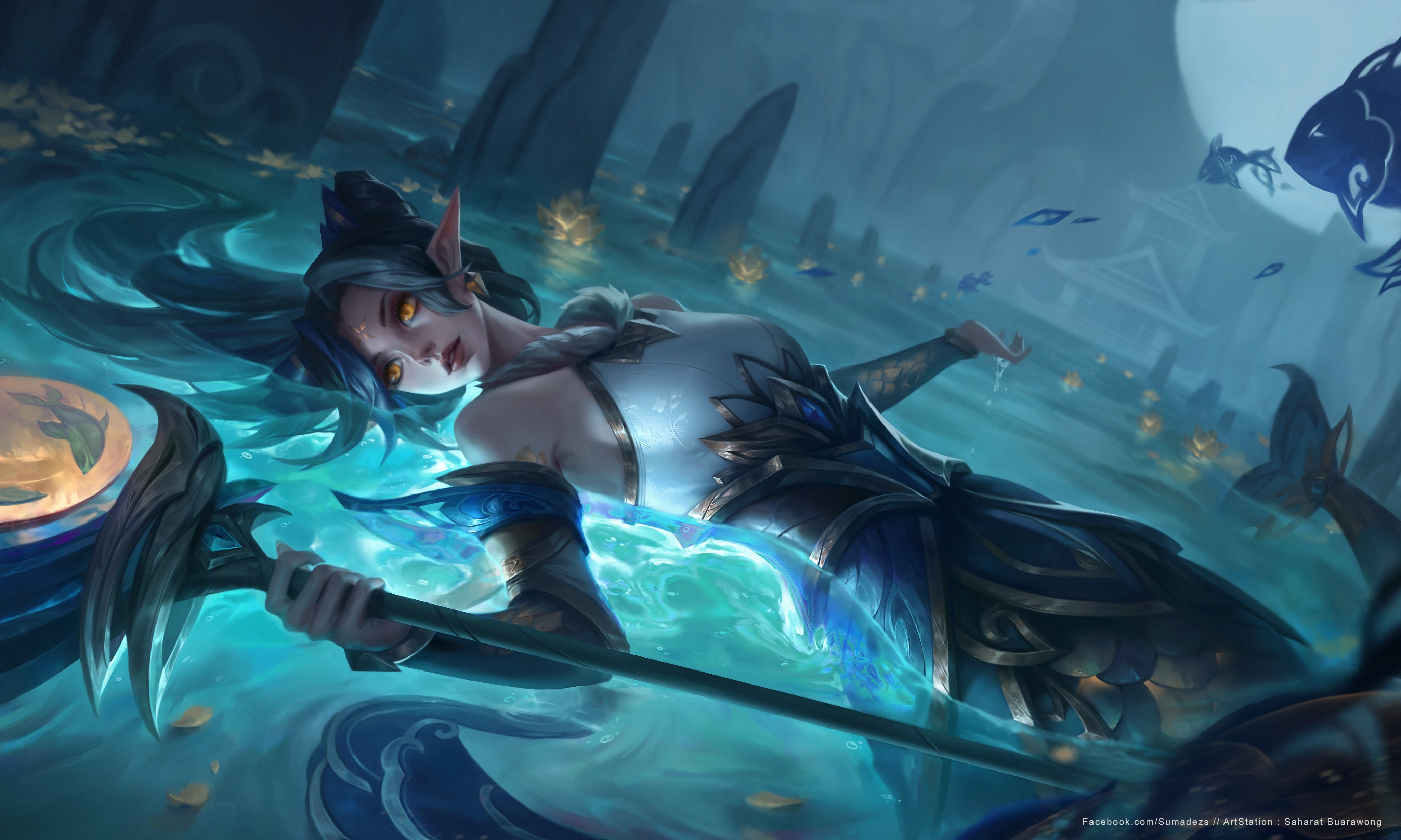 剪纸仙灵 娜美神话同人（cr:Sumadezs）英雄联盟