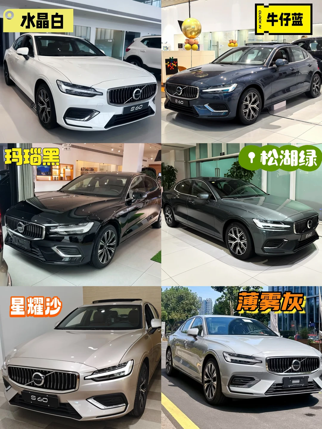 【干货分享】一张图看懂27款S60颜色怎么选✨