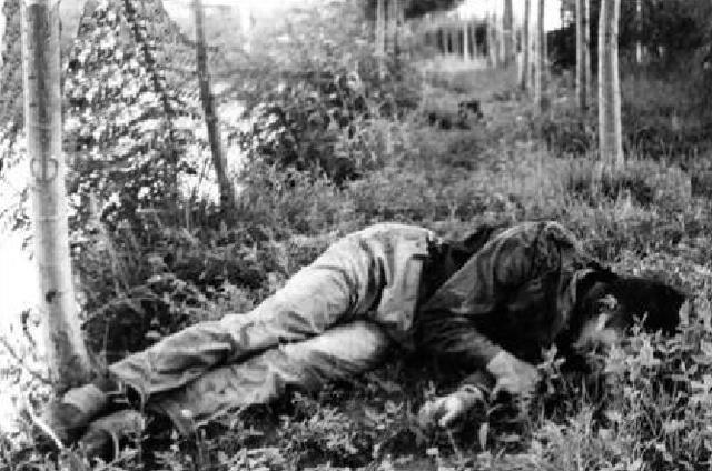 1983年，“悍匪”王宗坊被击毙后蜷缩在地上，已经失去了生命体征，他的身体已经瘦