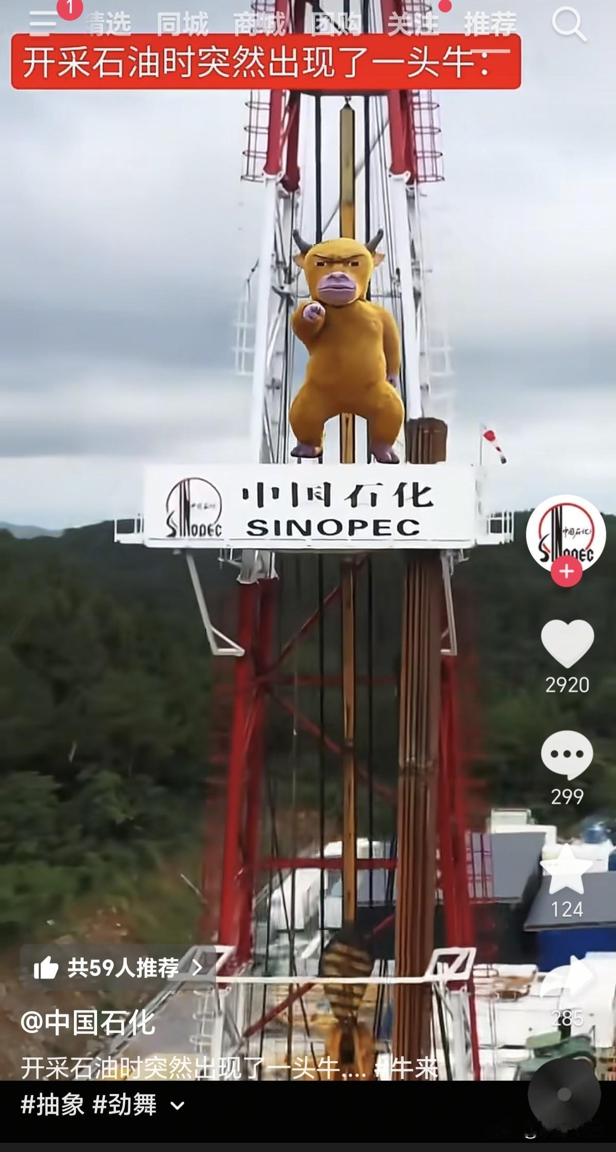 中国石化竟然跟牛来搭档了！可见这头牛是多么受欢迎！世界500强，央企大品牌，这就