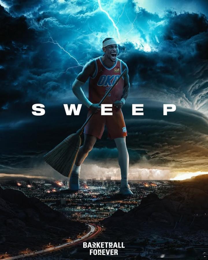 NBA 雷霆势不可挡⚡四战全胜横扫太阳，强势挺进西部半决赛。稳居联盟第一的雷霆攻