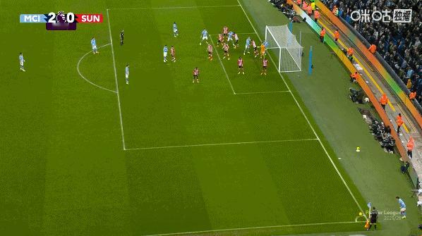 格瓦迪奥尔头球破门！！！曼城2-0扩大领先！！！曼城vs桑德兰 英超联赛