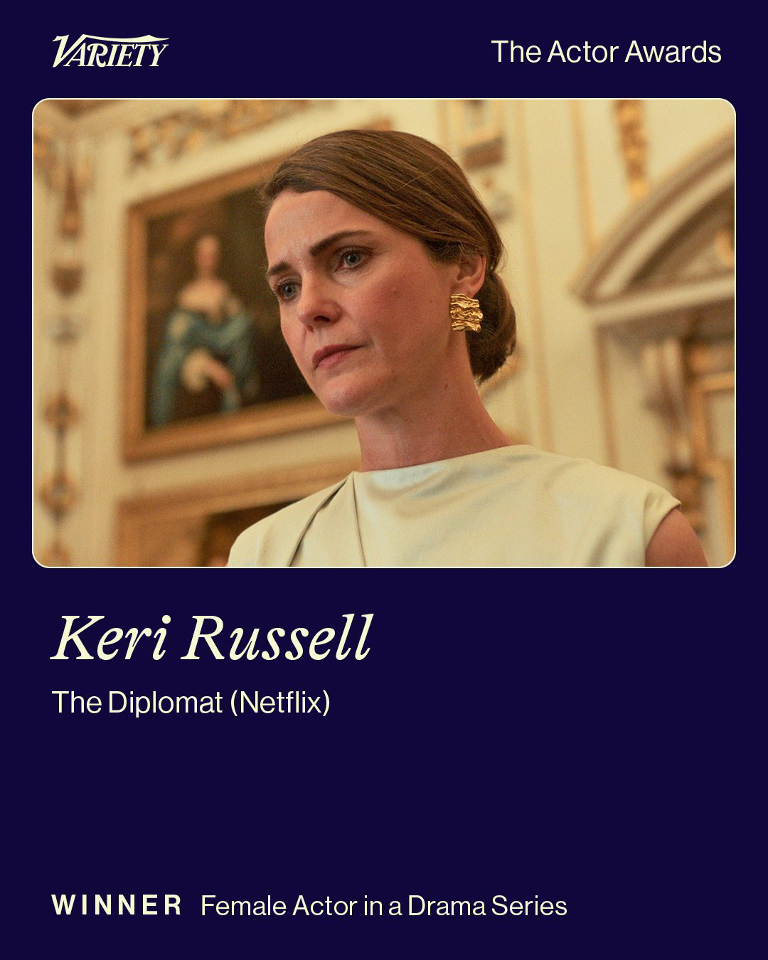 OMG！恭喜Keri Russell凭借《头号外交官》获得第32届美国演员奖剧情