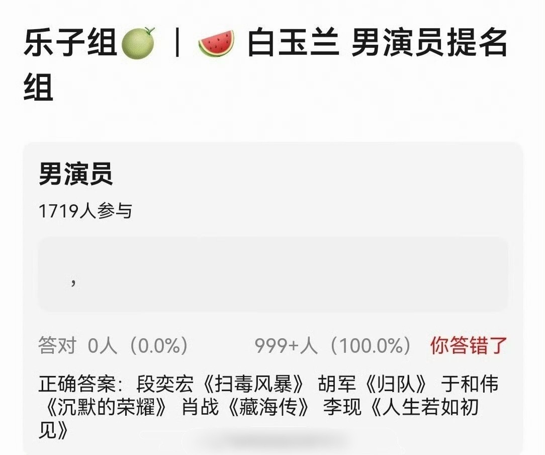 网传白玉兰最佳男演员提名是肖战、李现、于和伟、胡军、段奕宏。 