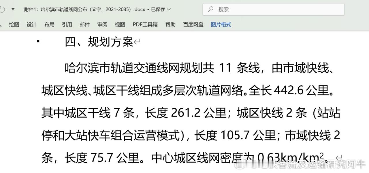 哈尔滨地铁 网友分享：哈尔滨城市轨道交通线网规划：11条线442.6km。 
