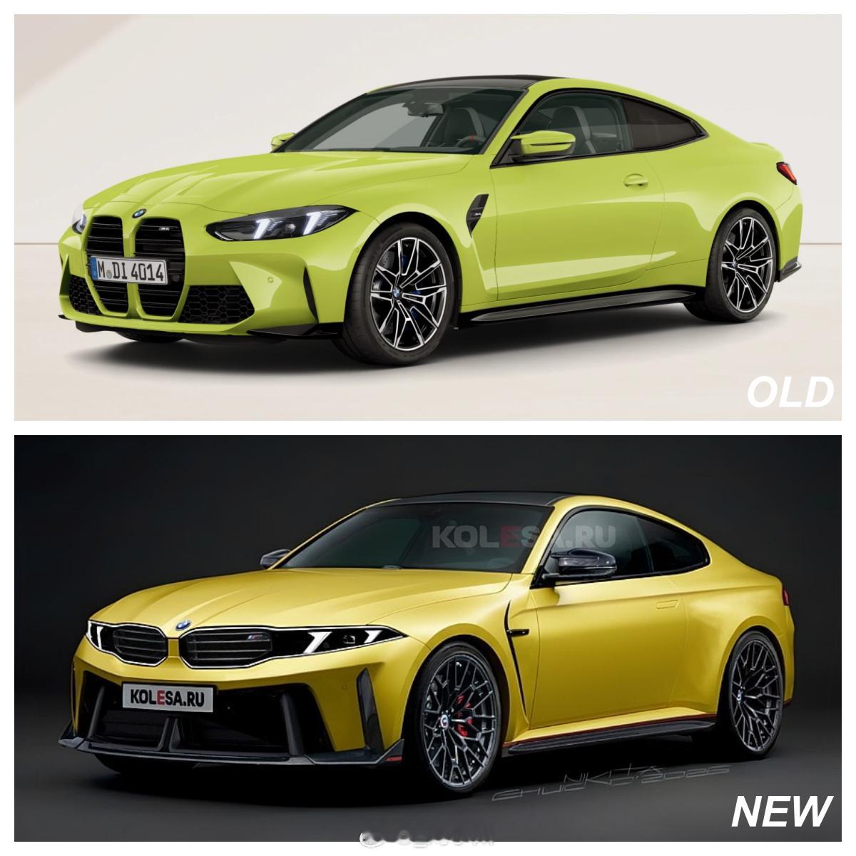 全新一代宝马M4渲染图 全新一代宝马M4渲染图，新老对比，大家觉得哪个设计更帅