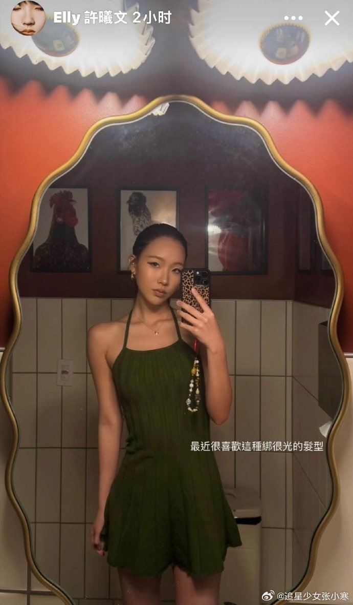 小S大女儿对镜拍 小S大女儿对镜拍，越来越像吸地啦！小S女儿Elly近照